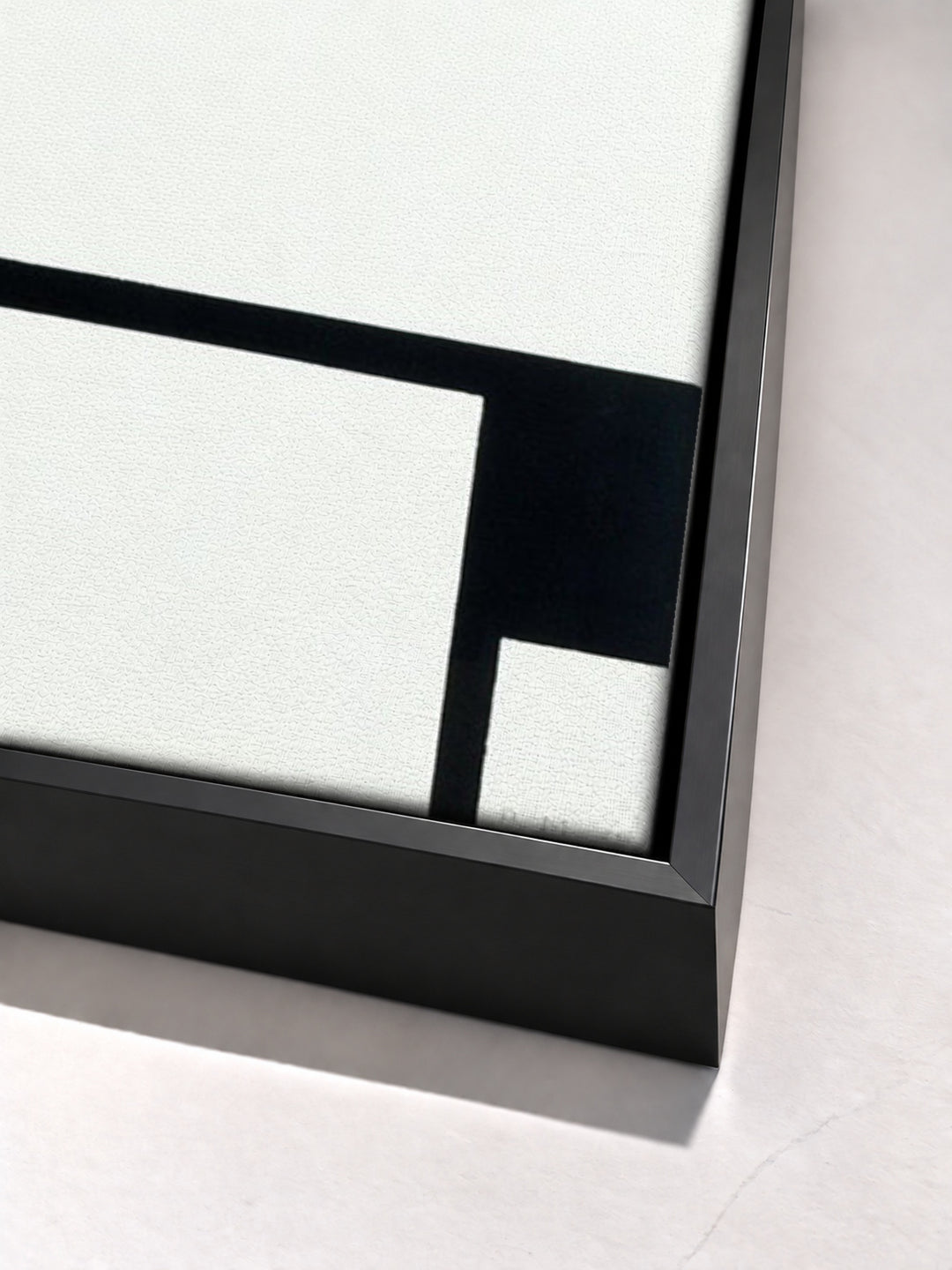 3 sheets Composition by Piet Mondrian black floater frame corner detail