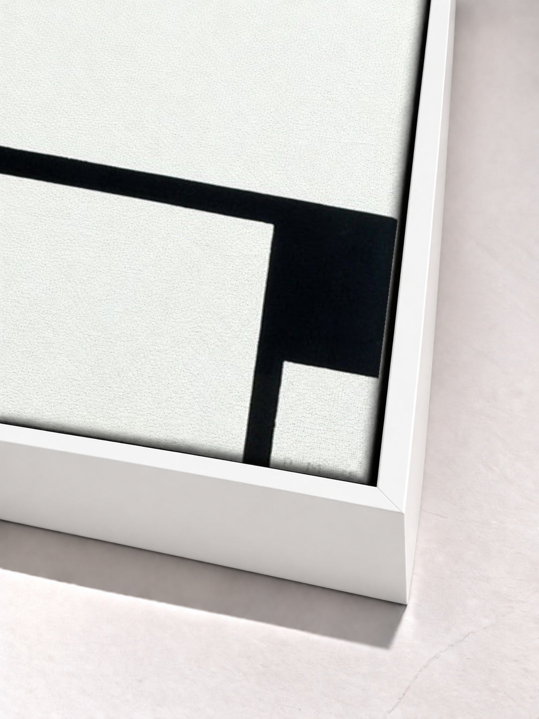 3 sheets Composition by Piet Mondrian white floater frame corner detail