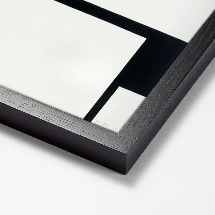 3 sheets Composition by Piet Mondrian black stock paper frame corner detail