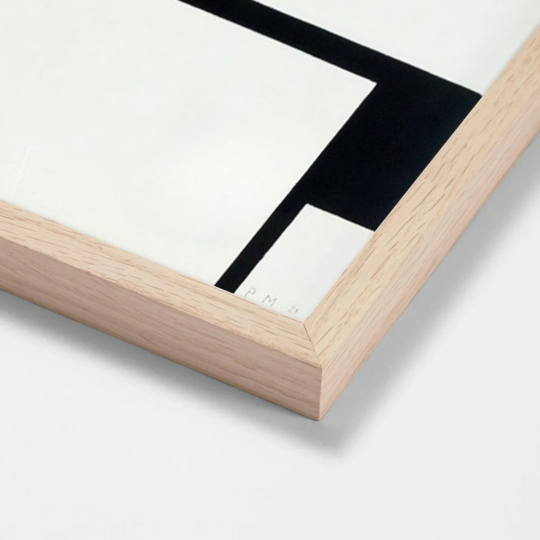 3 sheets Composition by Piet Mondrian oak stock paper frame corner detail