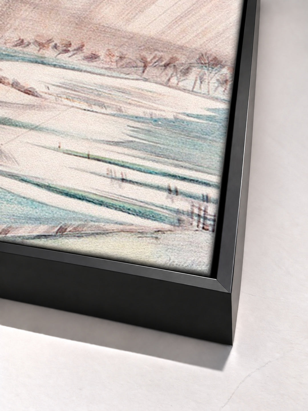 A rainy day by Paul Nash black floater frame corner detail