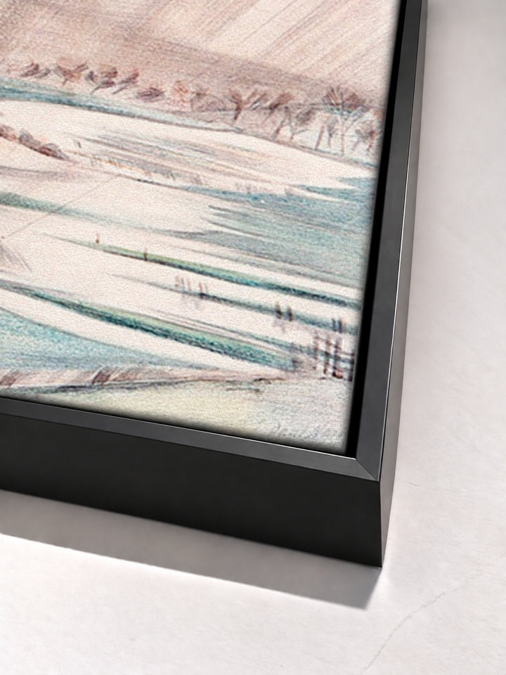 A rainy day by Paul Nash black floater frame corner detail