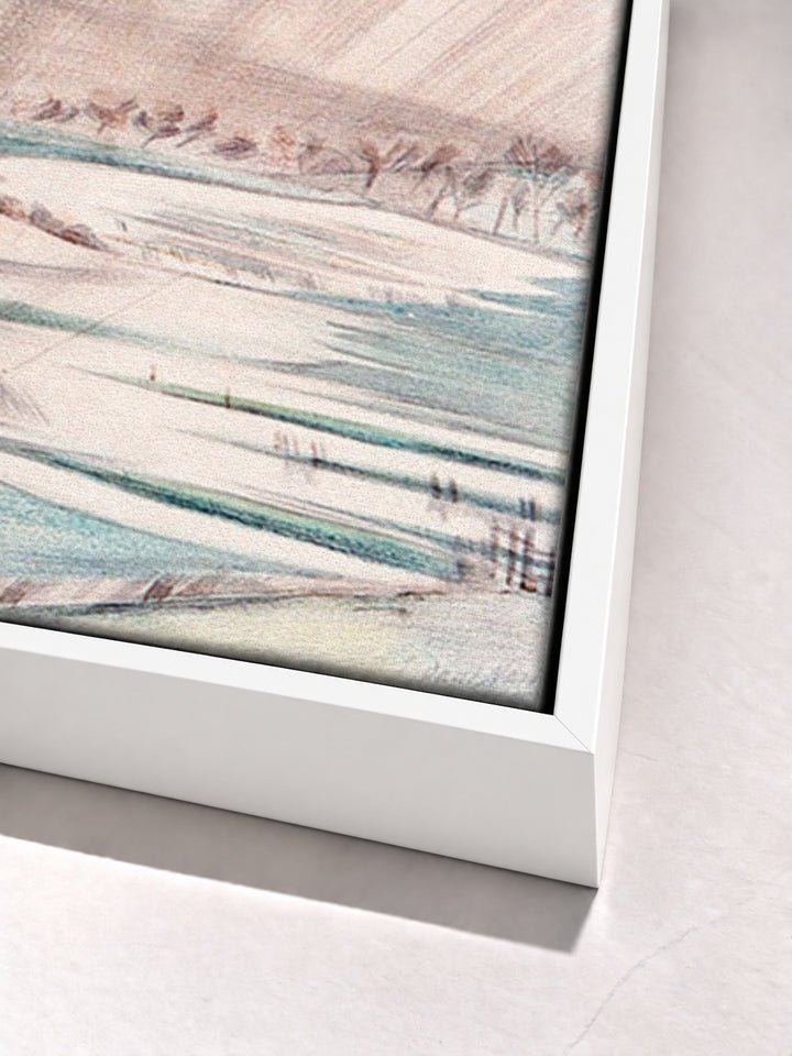 A rainy day by Paul Nash white floater frame corner detail