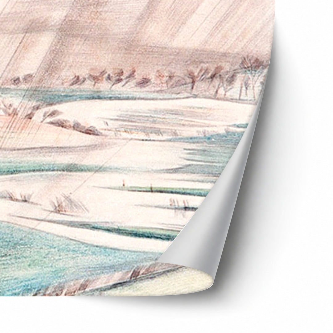 A rainy day by Paul Nash unframed paper print corner detail