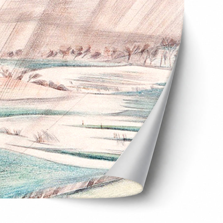 A rainy day by Paul Nash unframed paper print corner detail