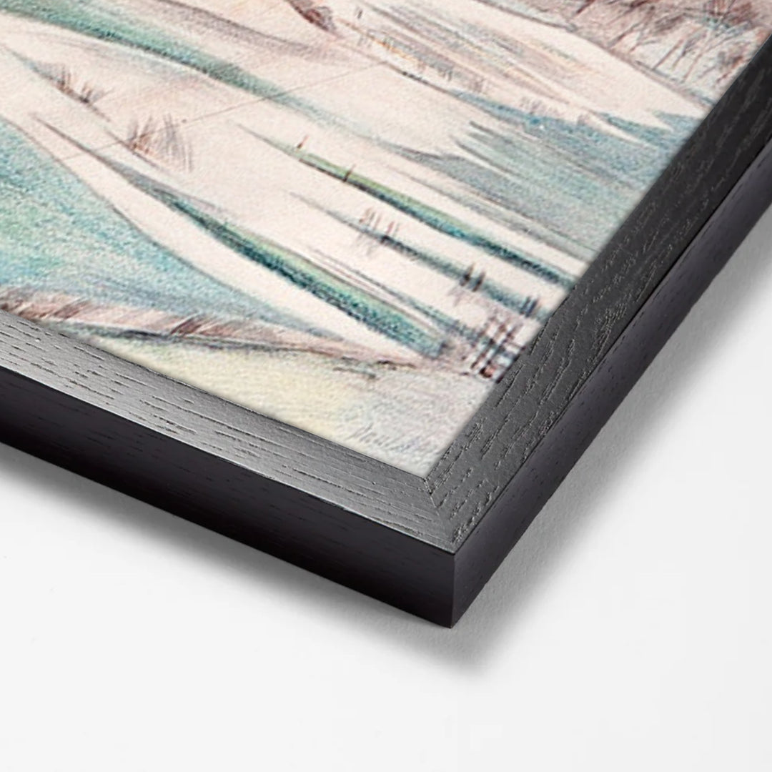 A rainy day by Paul Nash black stock paper frame corner detail