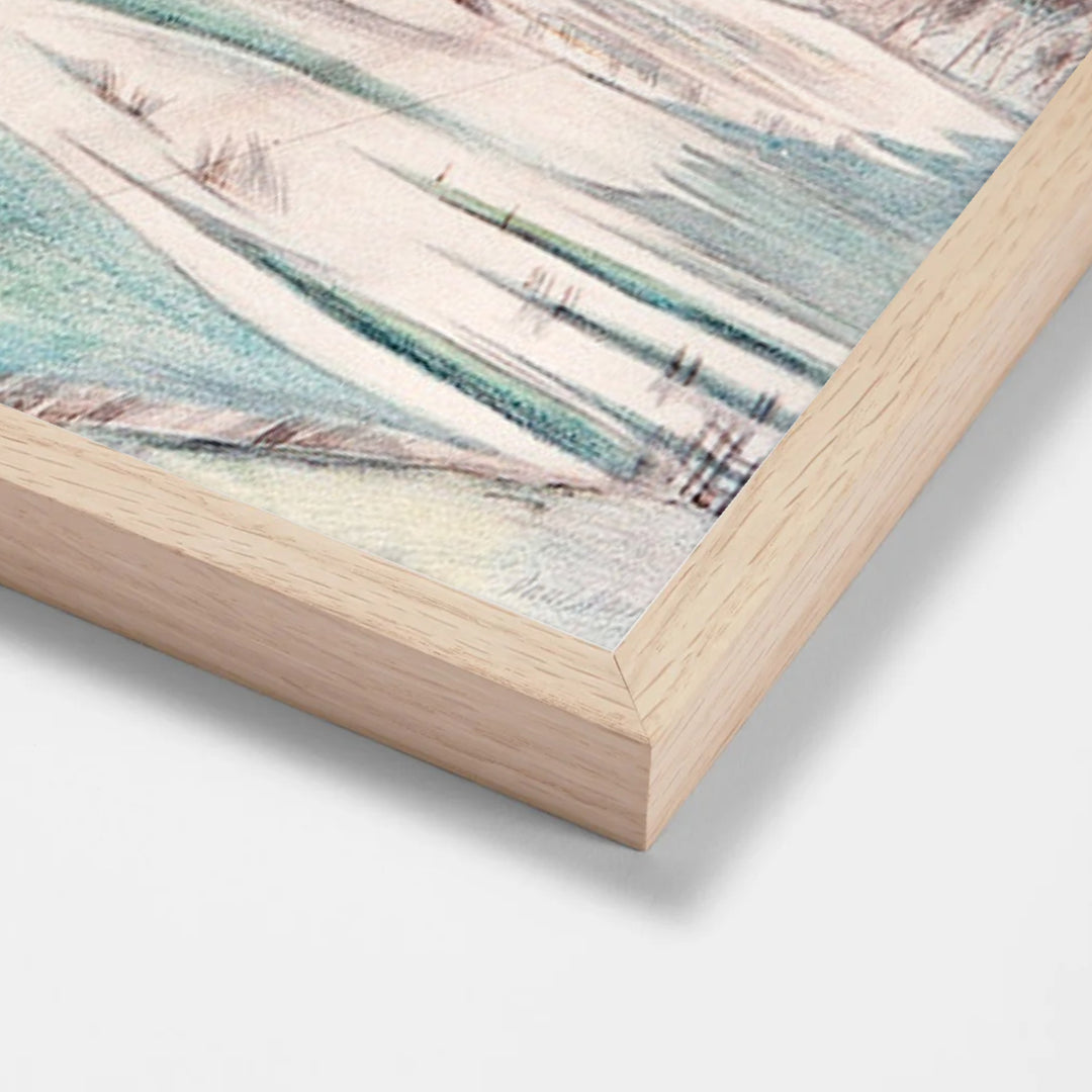 A rainy day by Paul Nash oak stock paper frame corner detail
