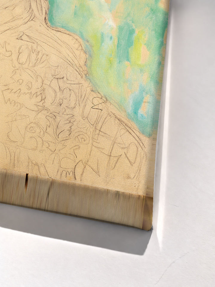 Amalie Zuckerkan by Gustav Klimt stretched canvas corner detail
