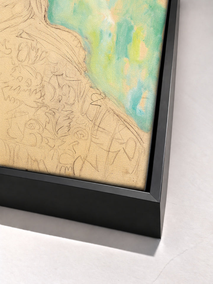 Amalie Zuckerkan by Gustav Klimt black floater frame corner detail