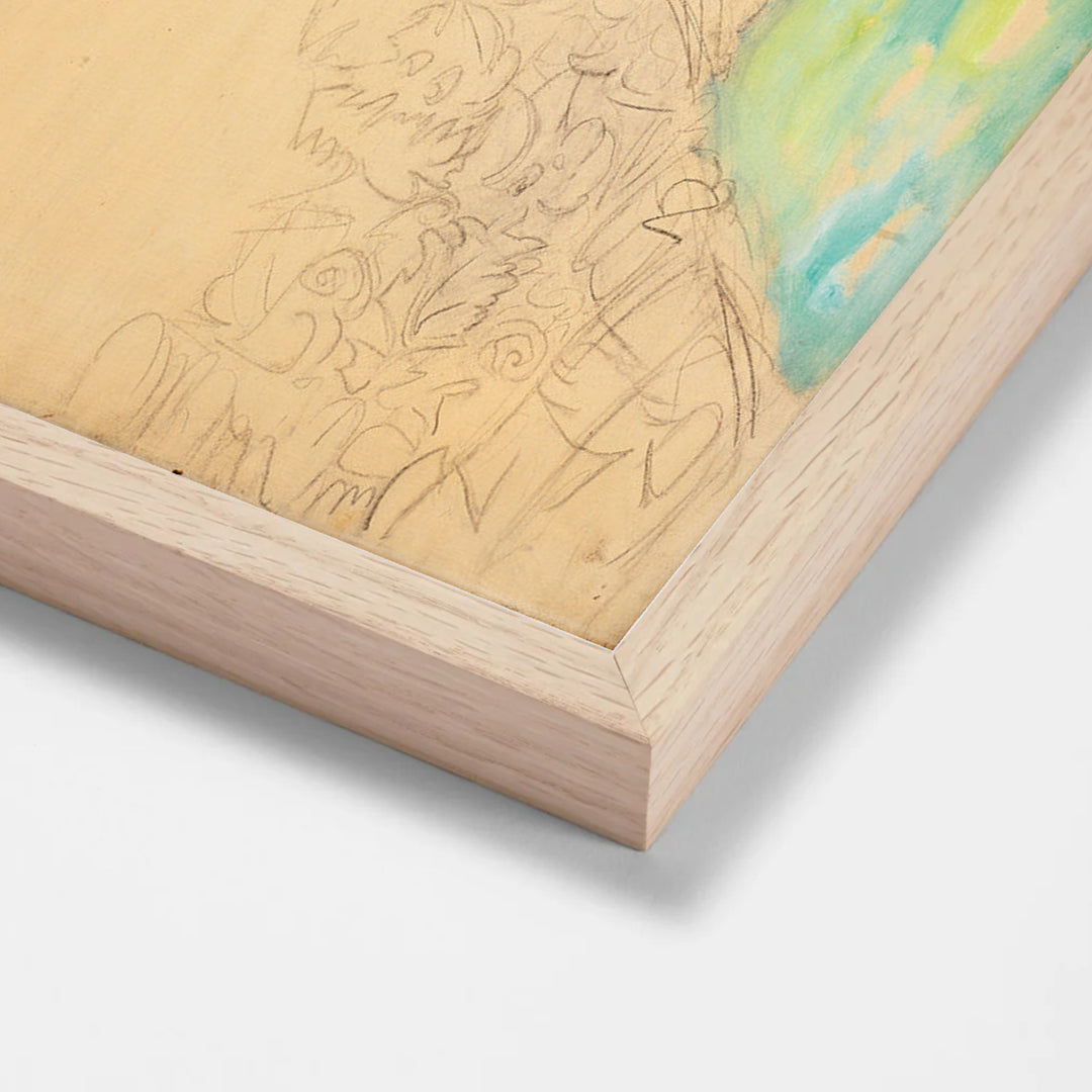 Amalie Zuckerkan by Gustav Klimt oak stock paper frame corner detail