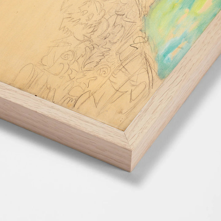 Amalie Zuckerkan by Gustav Klimt oak stock paper frame corner detail