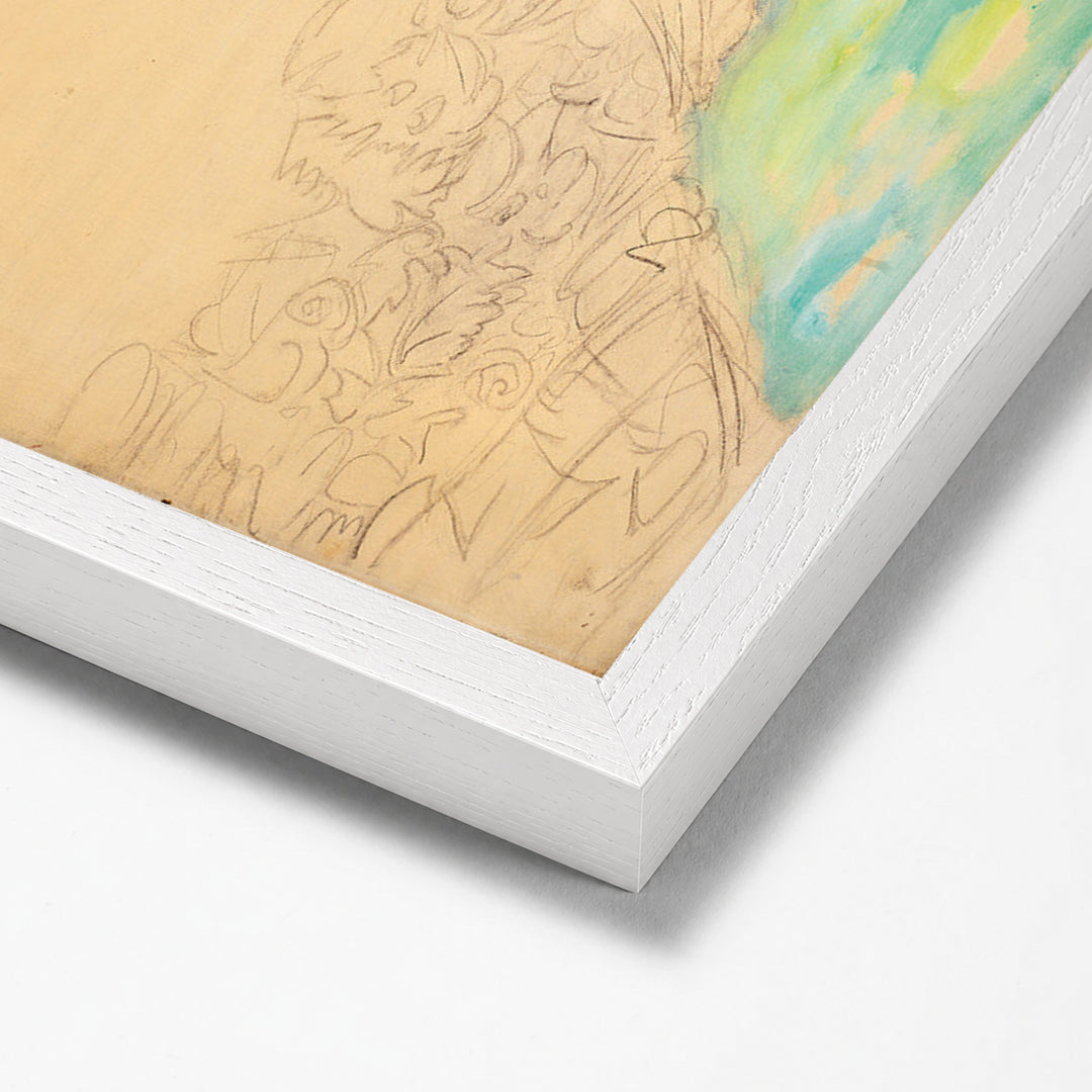 Amalie Zuckerkan by Gustav Klimt white stock paper frame corner detail