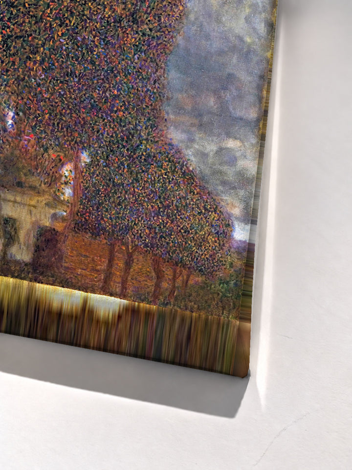 Approaching Thunderstorm (The Large Poplar II) by Gustav Klimt stretched canvas corner detail