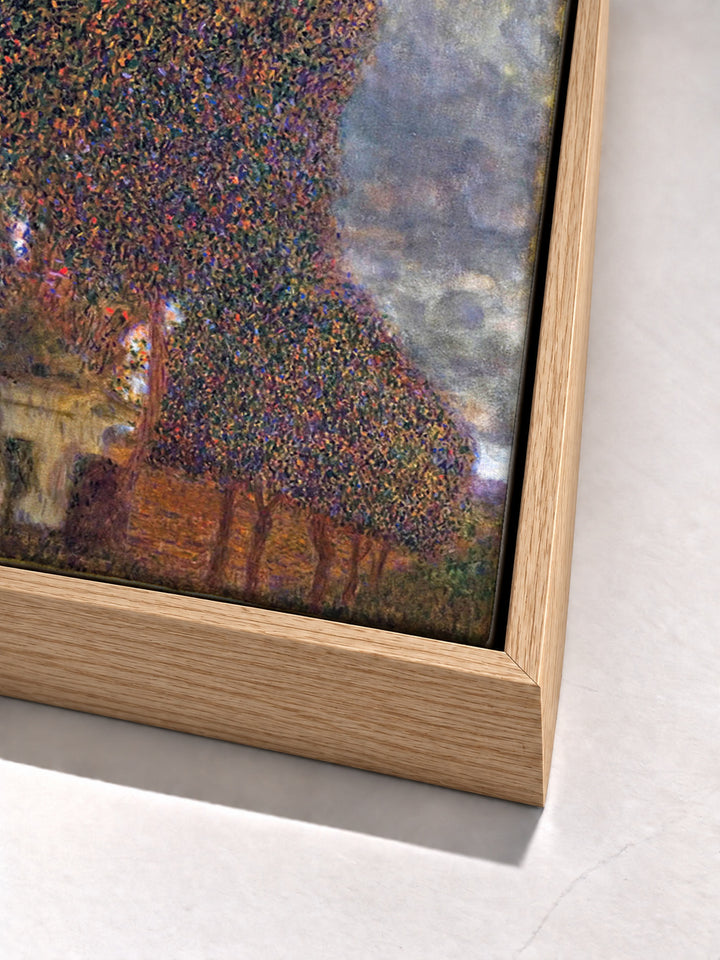 Approaching Thunderstorm (The Large Poplar II) by Gustav Klimt oak floater frame corner detail