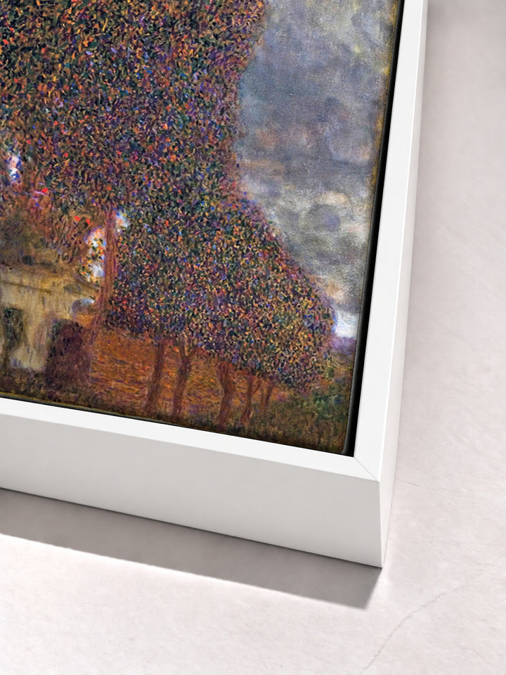 Approaching Thunderstorm (The Large Poplar II) by Gustav Klimt white floater frame corner detail