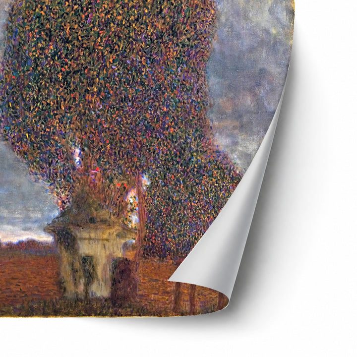 Approaching Thunderstorm (The Large Poplar II) by Gustav Klimt unframed paper print corner detail