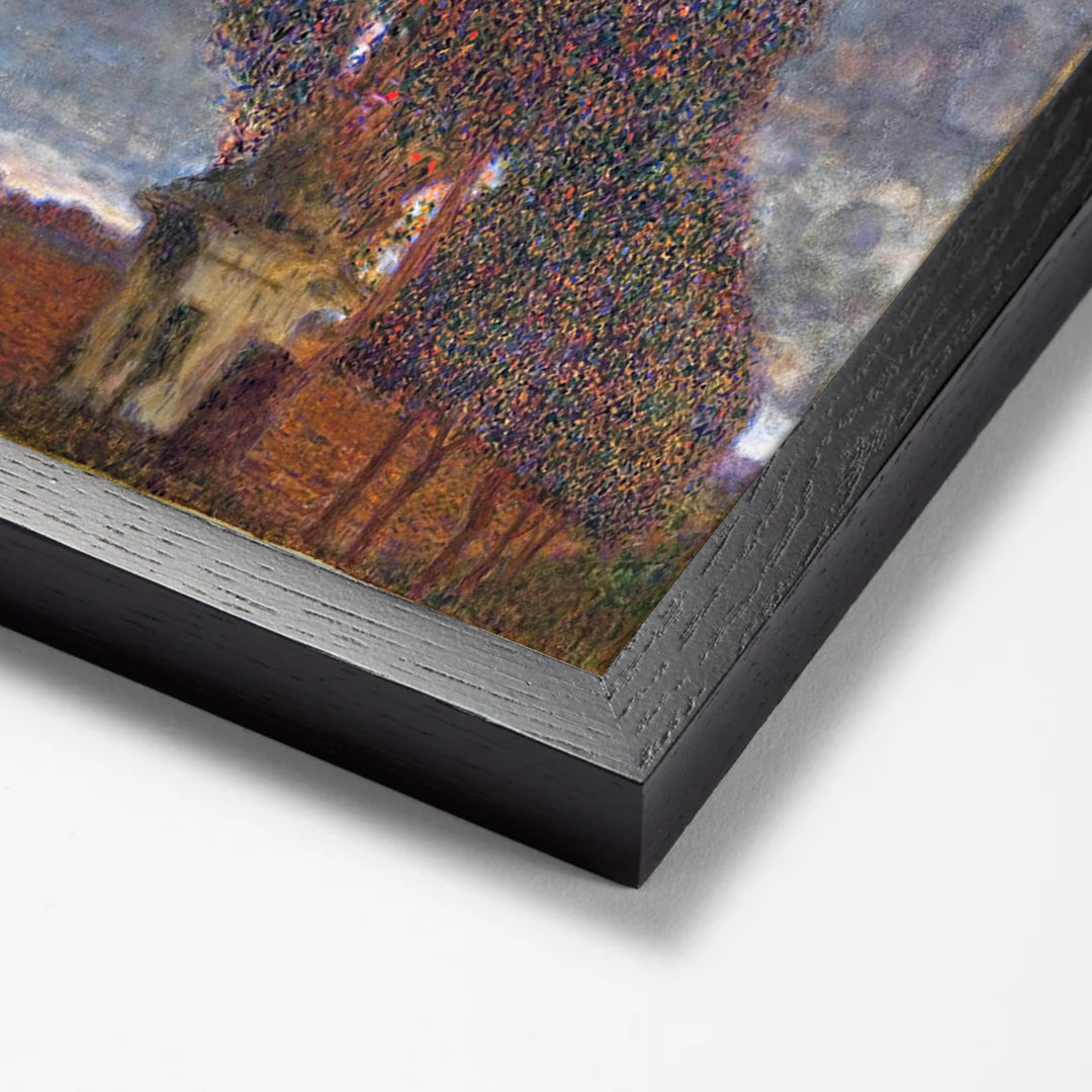 Approaching Thunderstorm (The Large Poplar II) by Gustav Klimt black stock paper frame corner detail
