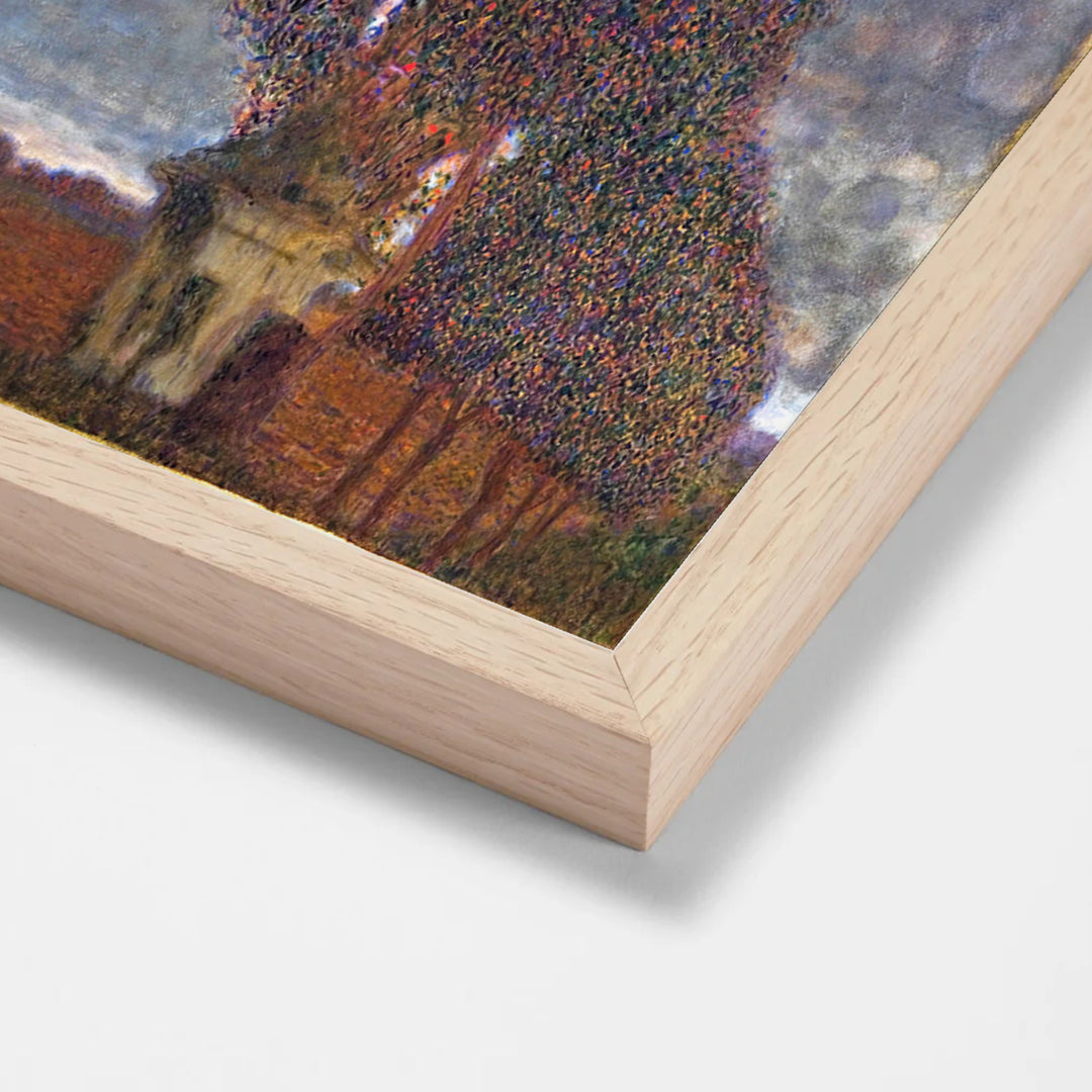 Approaching Thunderstorm (The Large Poplar II) by Gustav Klimt oak stock paper frame corner detail