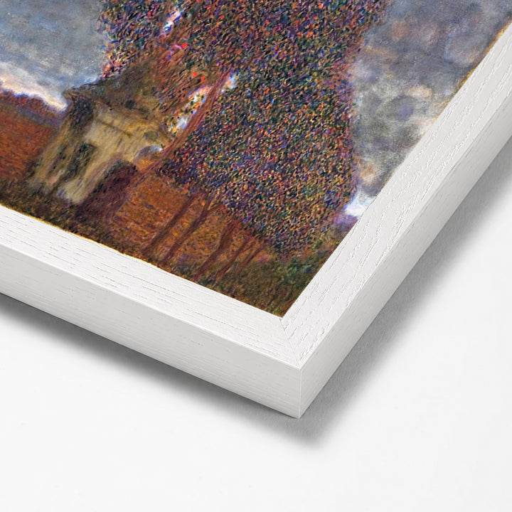 Approaching Thunderstorm (The Large Poplar II) by Gustav Klimt white stock paper frame corner detail