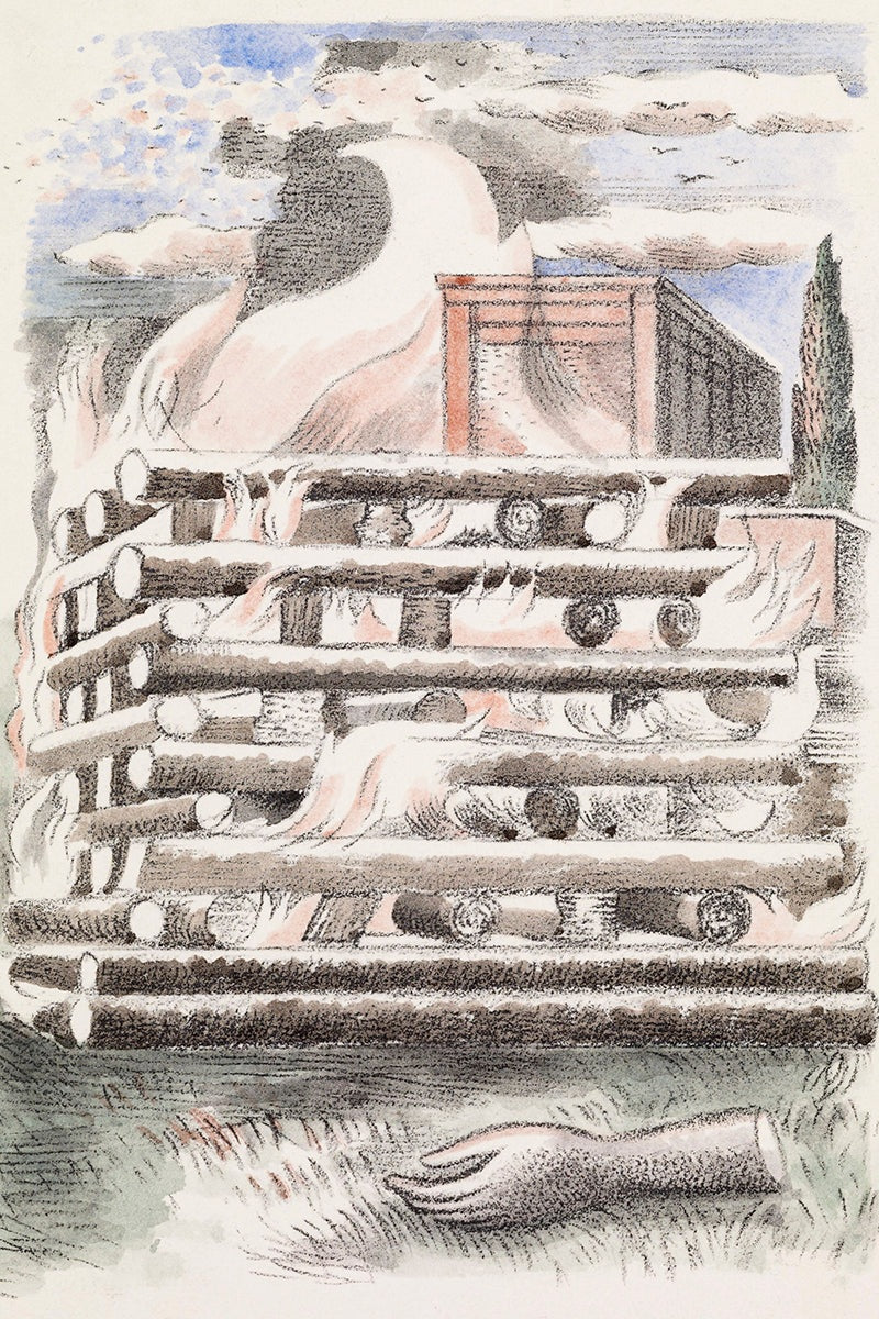 Design for Urne Buriall–Funeral Pyre (1932) by Paul Nash customizable wall art print from 905Print