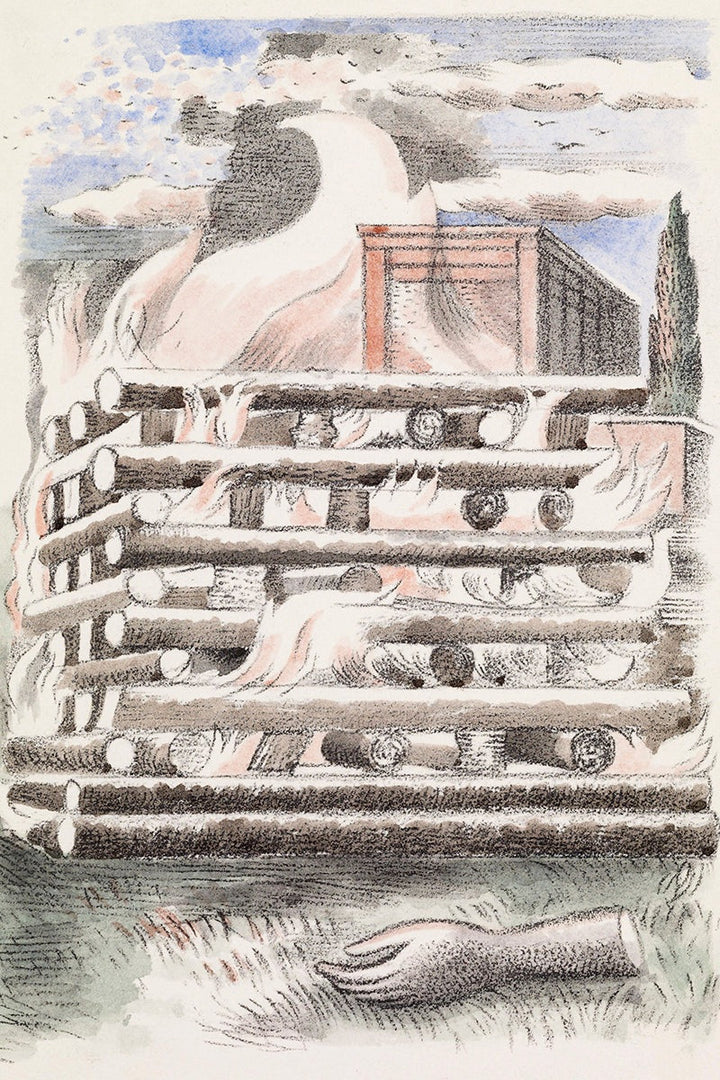 Design for Urne Buriall–Funeral Pyre (1932) by Paul Nash customizable wall art print from 905Print