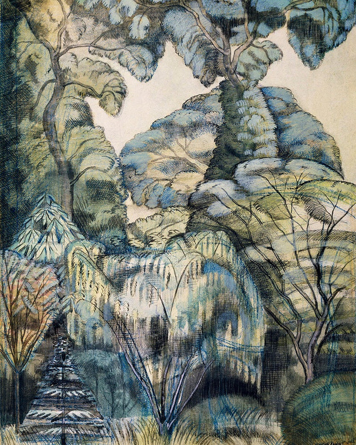 Trees in Bird Garden, Iver Heath by Paul Nash customizable wall art print from 905Print