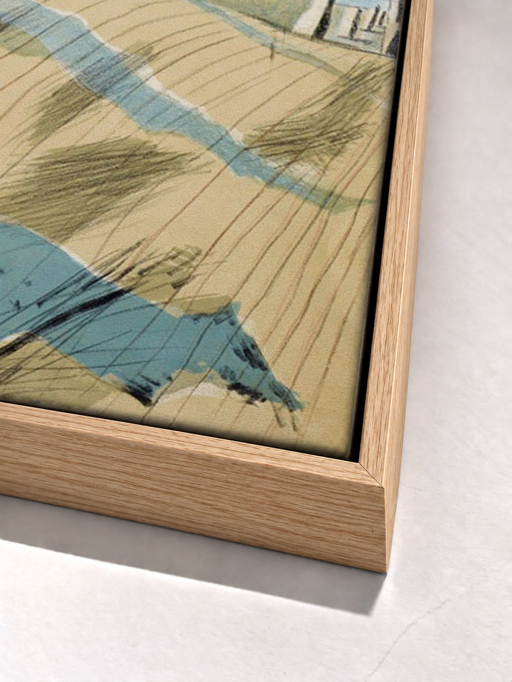 Avebury by Paul Nash oak floater frame corner detail
