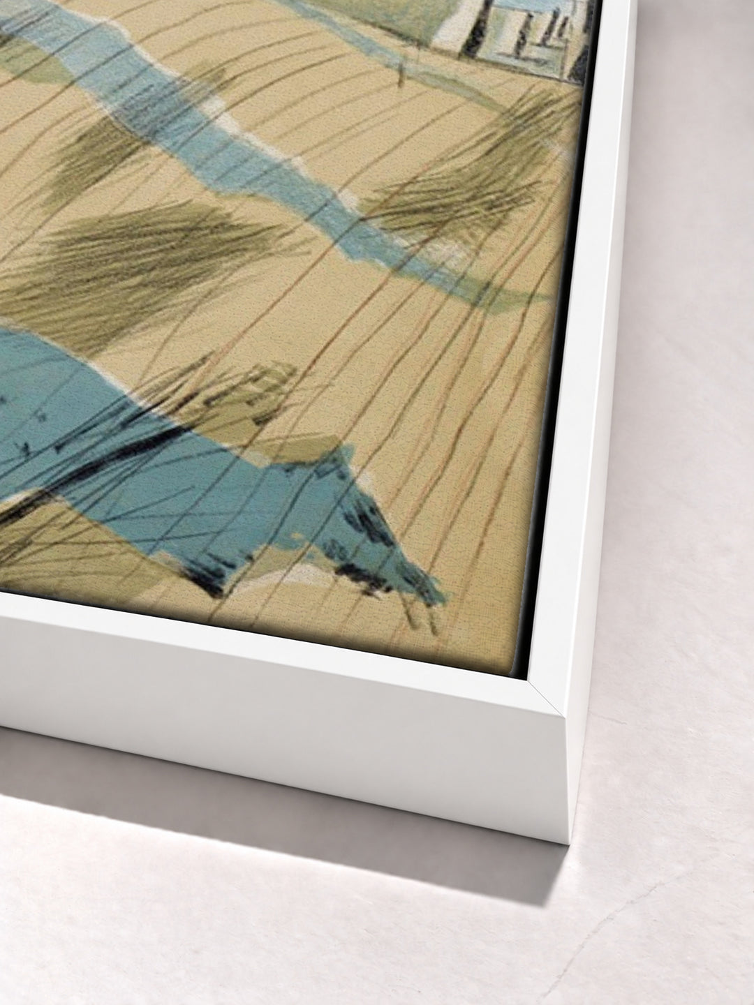 Avebury by Paul Nash white floater frame corner detail