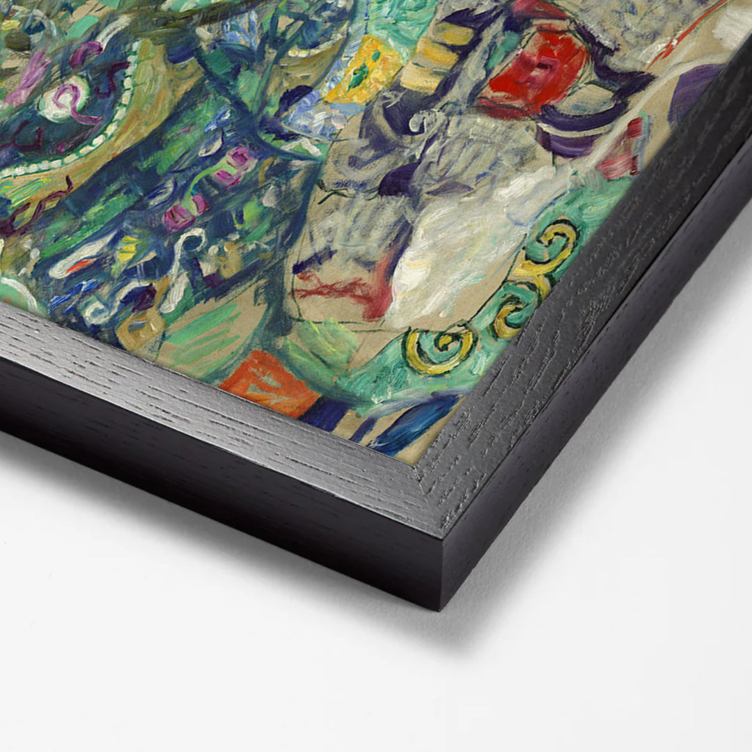 Baby (Cradle) by Gustav Klimt black stock paper frame corner detail
