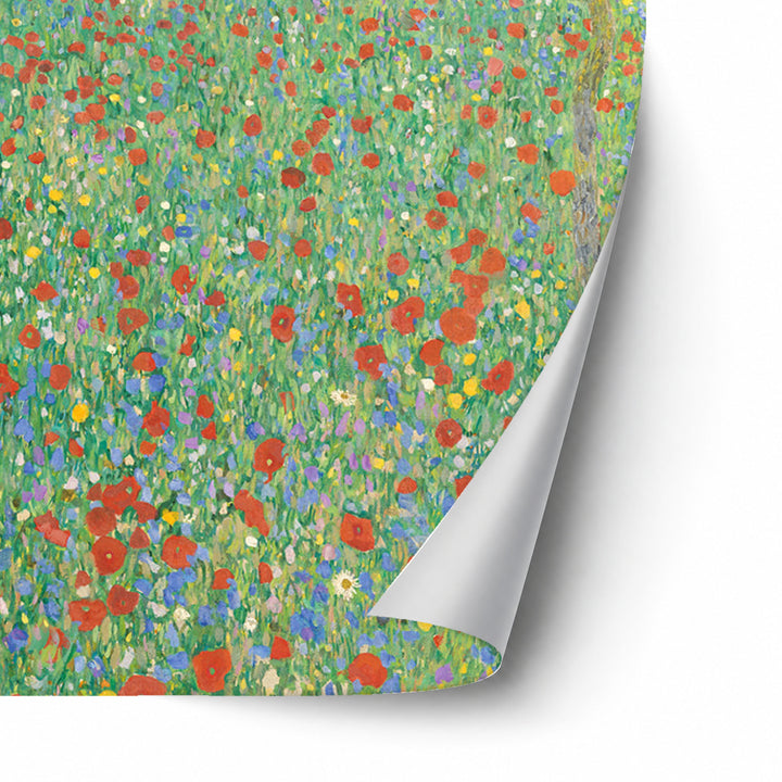 Blühender Mohn by Gustav Klimt unframed paper print corner detail
