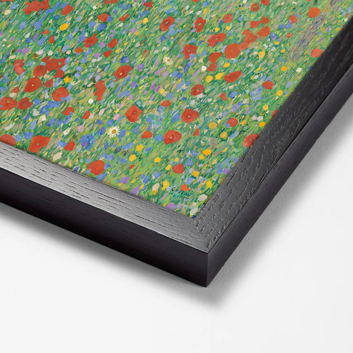 Blühender Mohn by Gustav Klimt black stock paper frame corner detail