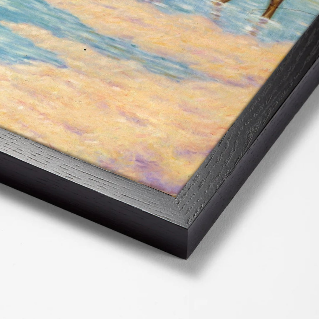 Buffalo Scene by Emil W. Lenders black stock paper frame corner detail