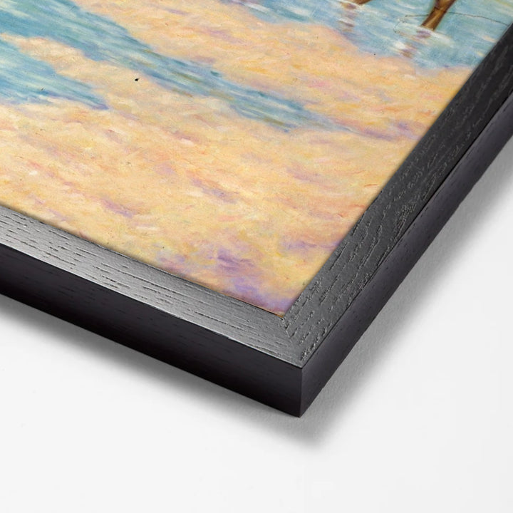 Buffalo Scene by Emil W. Lenders black stock paper frame corner detail
