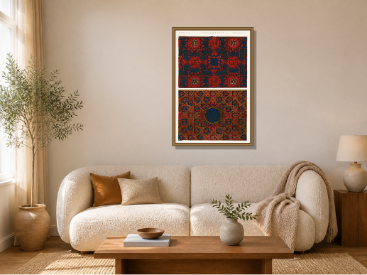 Moresque No. 4B by Owen Jones framed wall art print in a living room