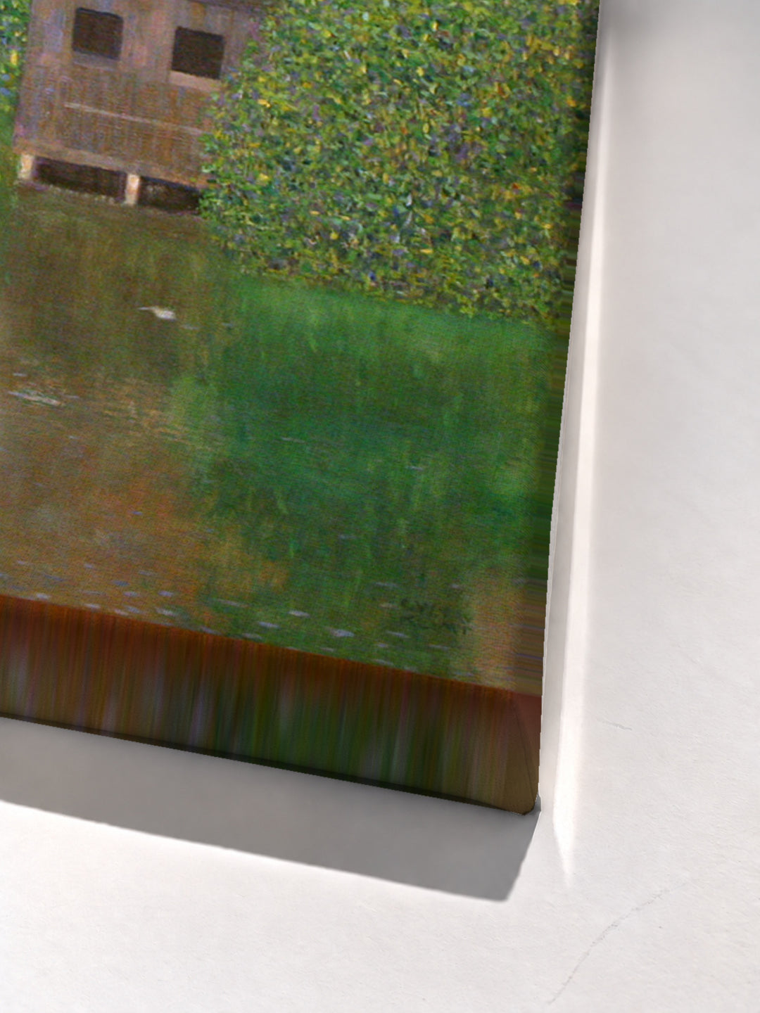 Castle with a Moat by Gustav Klimt stretched canvas corner detail