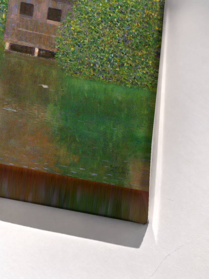 Castle with a Moat by Gustav Klimt stretched canvas corner detail