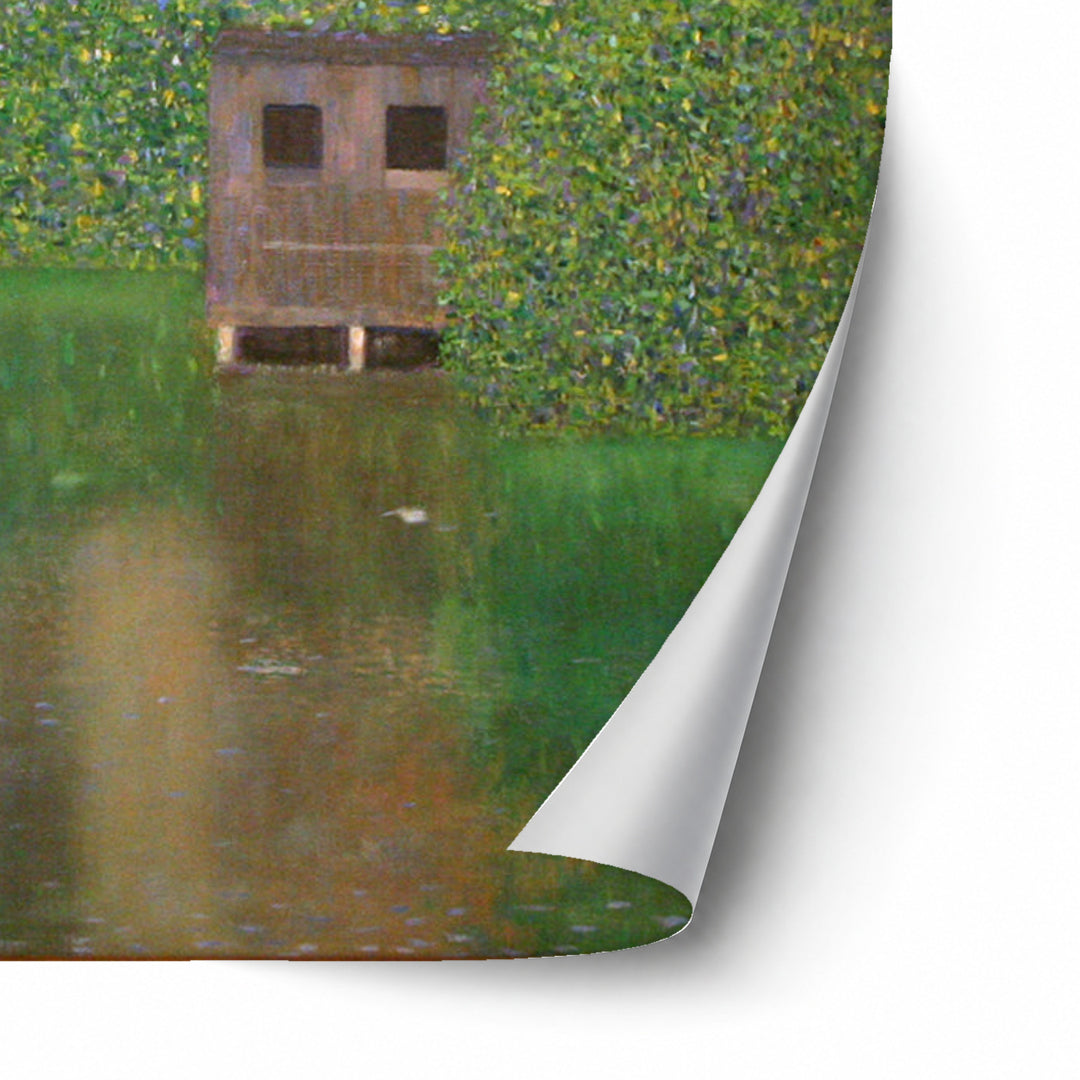 Castle with a Moat by Gustav Klimt unframed paper print corner detail