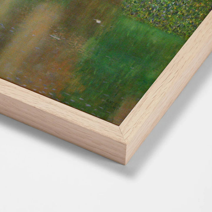 Castle with a Moat by Gustav Klimt oak stock paper frame corner detail