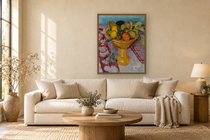 Le Compotier by Pierre Bonnard framed wall art print in a living room