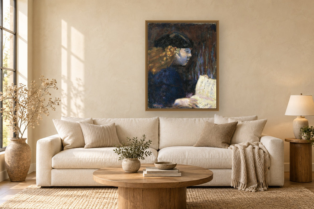 Le Solfège by Pierre Bonnard framed wall art print in a living room