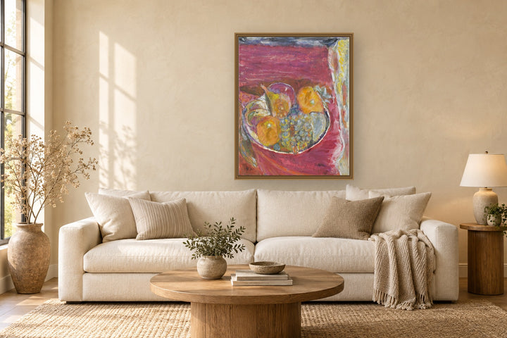 Les Raisins by Pierre Bonnard framed wall art print in a living room