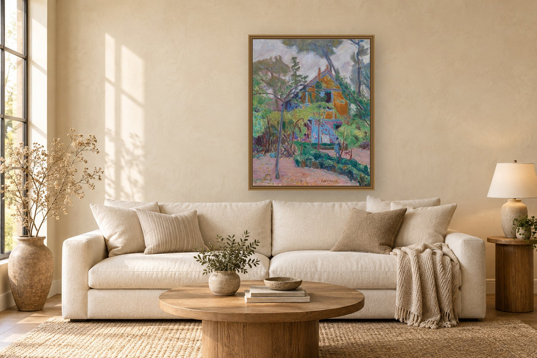 Maison Parmi Arbres Fitzwilliam by Pierre Bonnard framed wall art print in a living room