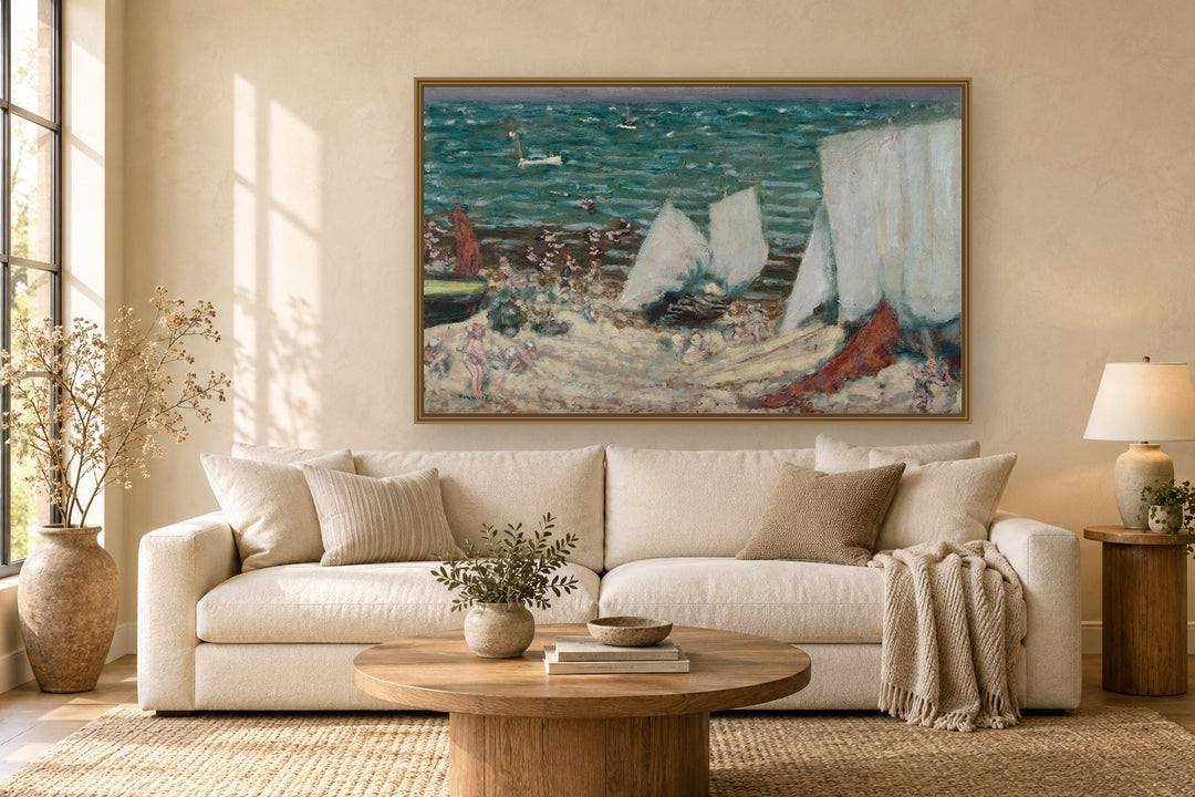 Marine by Pierre Bonnard framed wall art print in a living room