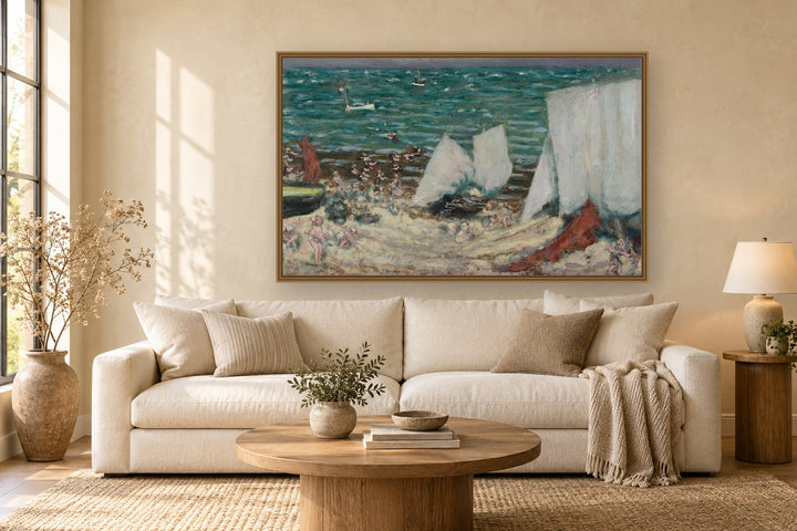 Marine by Pierre Bonnard framed wall art print in a living room