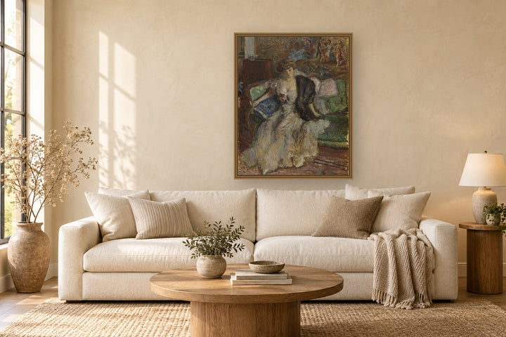 Misia Godebska by Pierre Bonnard framed wall art print in a living room
