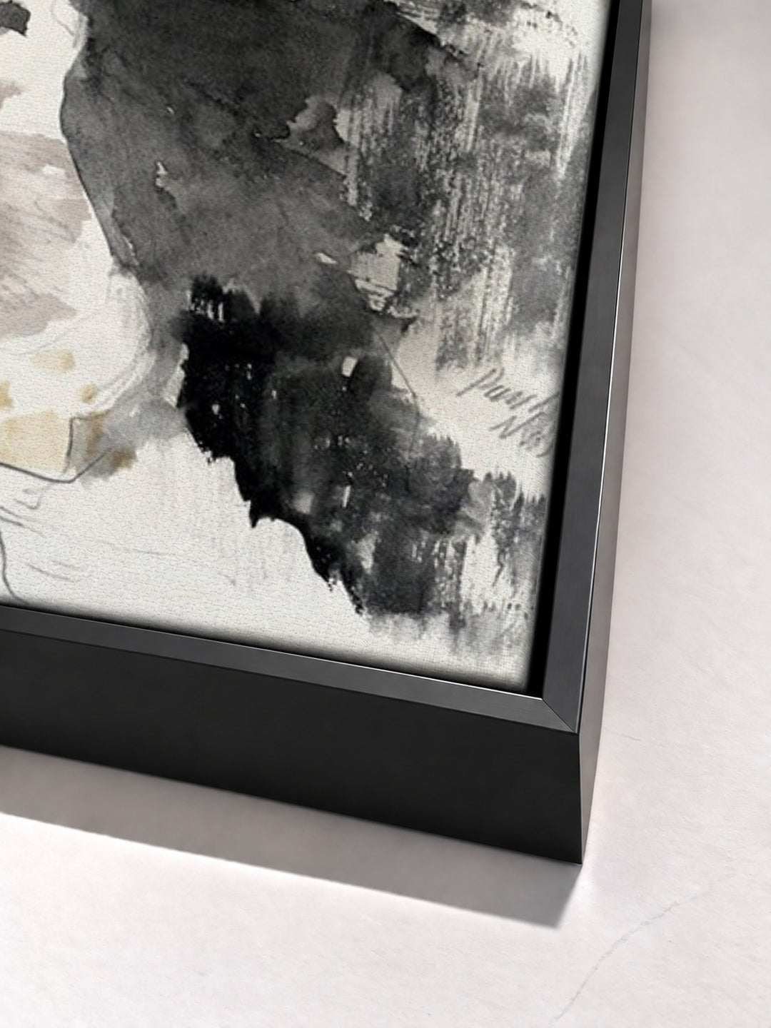 Cliffs by Paul Nash black floater frame corner detail