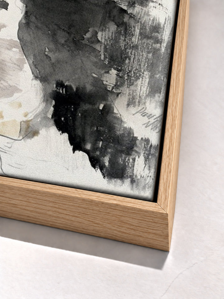 Cliffs by Paul Nash oak floater frame corner detail