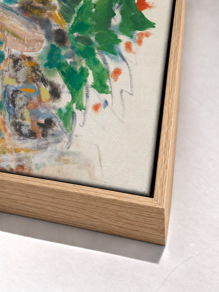 Cueillette Des Cerises by Pierre Bonnard oak floater frame corner detail
