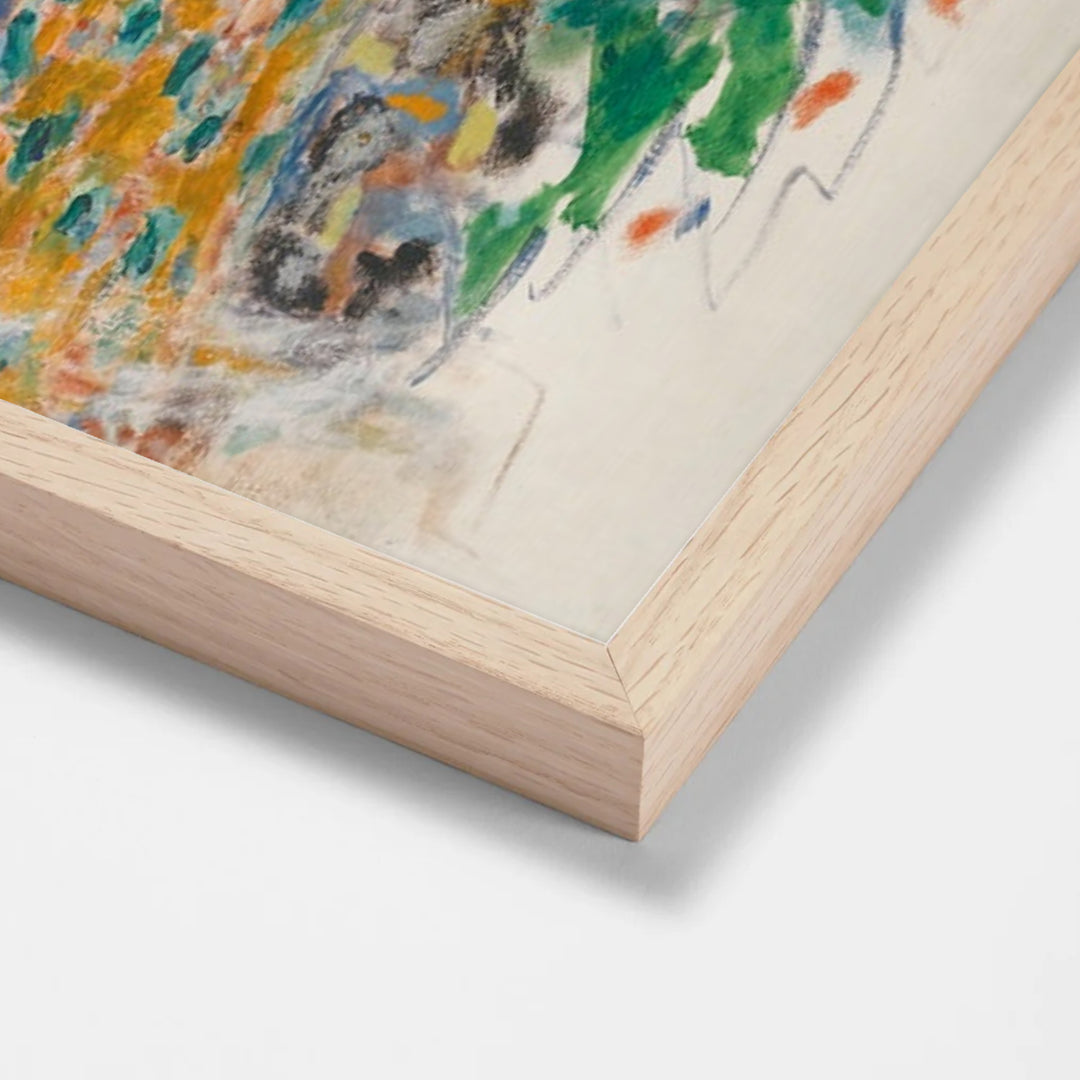Cueillette Des Cerises by Pierre Bonnard oak stock paper frame corner detail