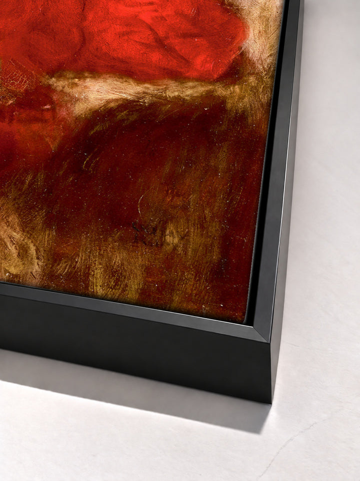 Dame im fauteuil by Gustav Klimt black floater frame corner detail